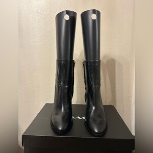 Coach Black Leather Heeled Boots